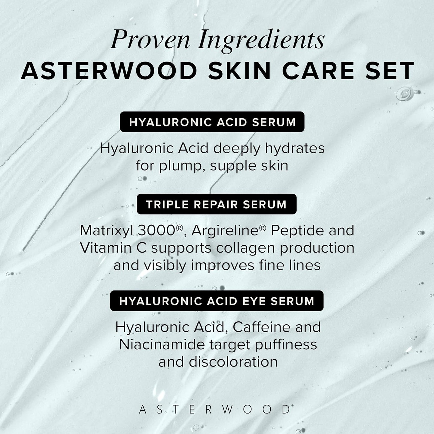 Skin Care Set - with Hyaluronic Acid & Triple Repair Serums, under Eye Serum - Skincare Essentials - Hydrating, Moisturzing, Anti-Aging - Fragrance-Free