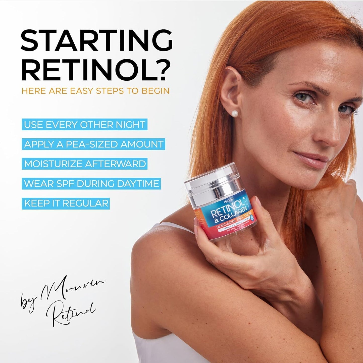 Retinol Cream for Face with Hyaluronic Acid, anti Aging Wrinkle Cream for Women